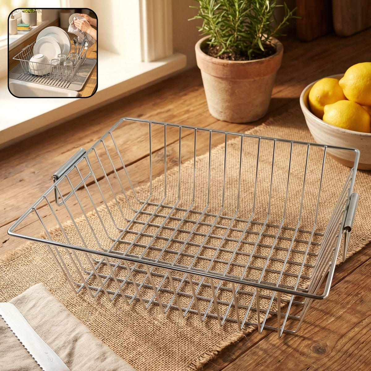 stainless sink basket