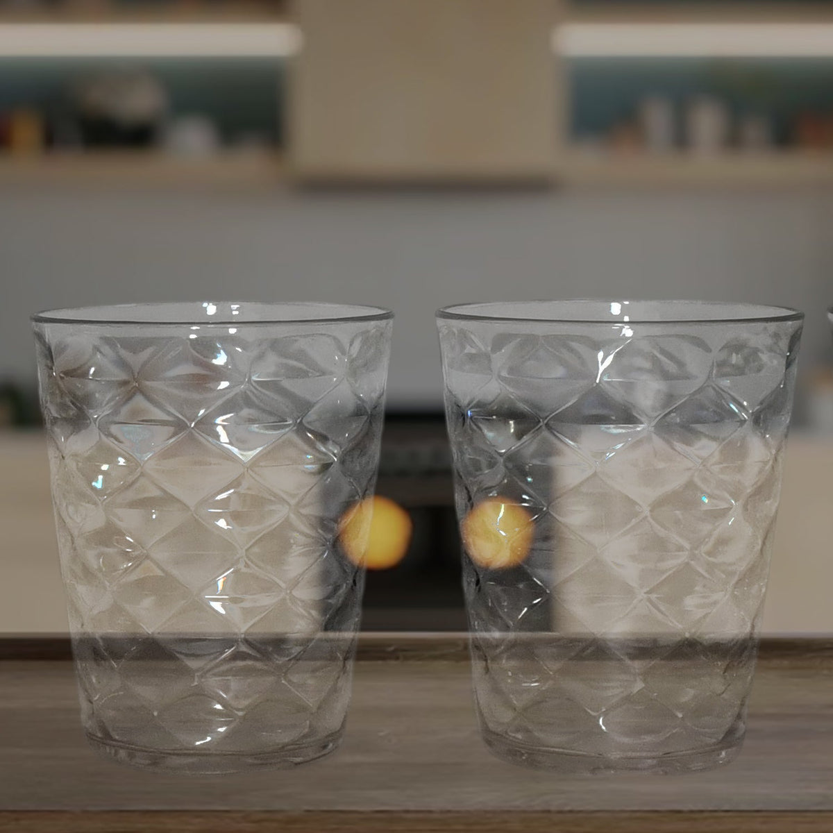 Apex Pyramid Design Unbreakable Plastic Glass – 300 ML