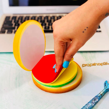 Burger Shaped Note / Sticky Notes / Memo Notes, Unique Mini Notes (Multicolor)