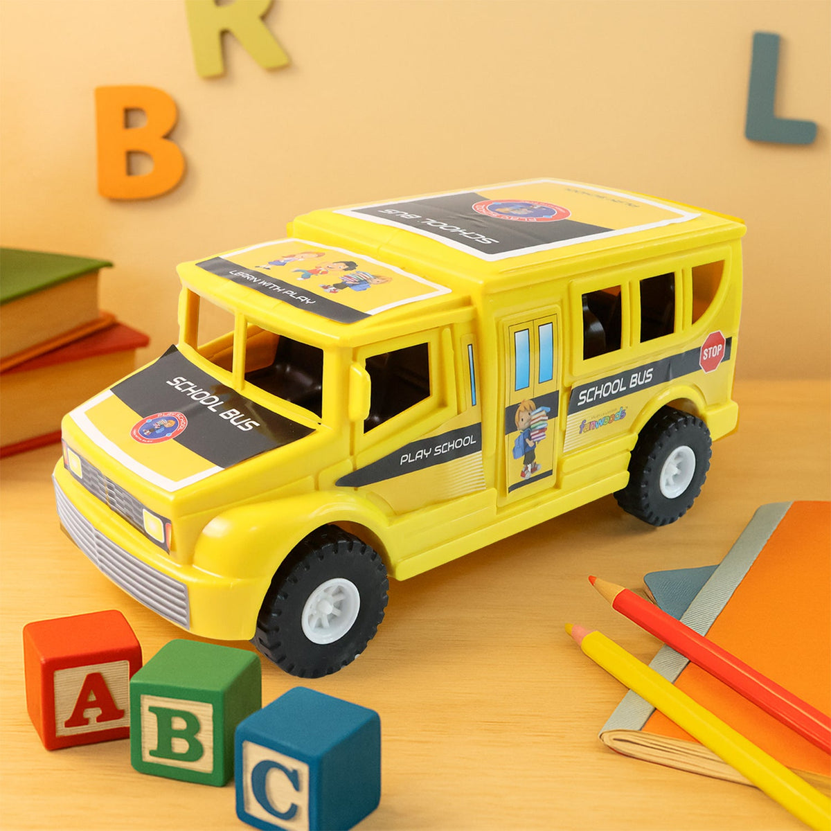 push friction bus toy
